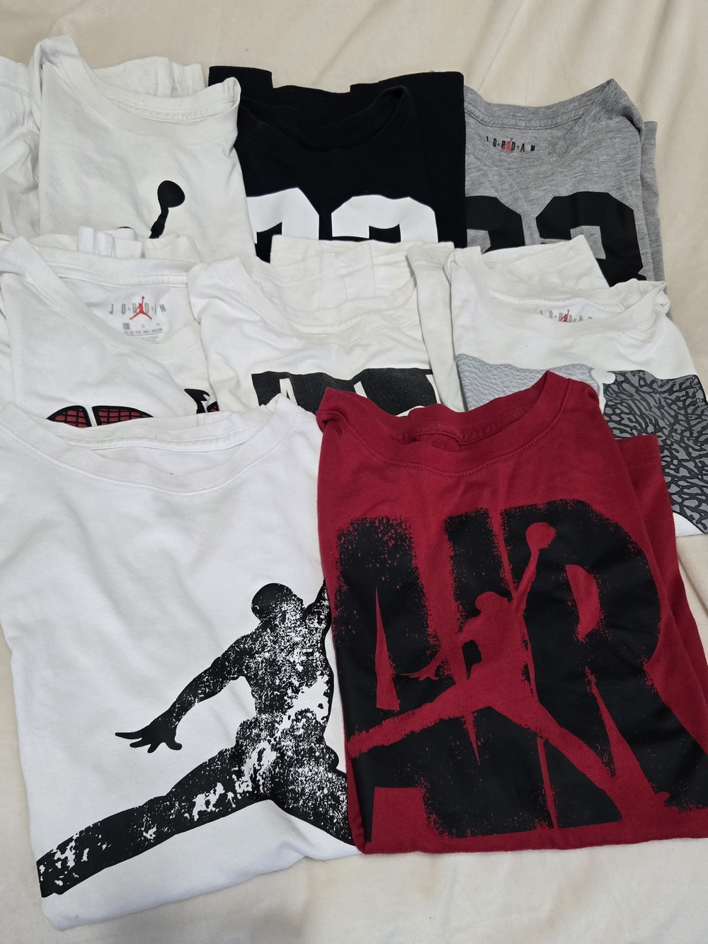 Jordan Kids Short-Sleeve Graphic Tees Pack - White, Black, Gray, Red